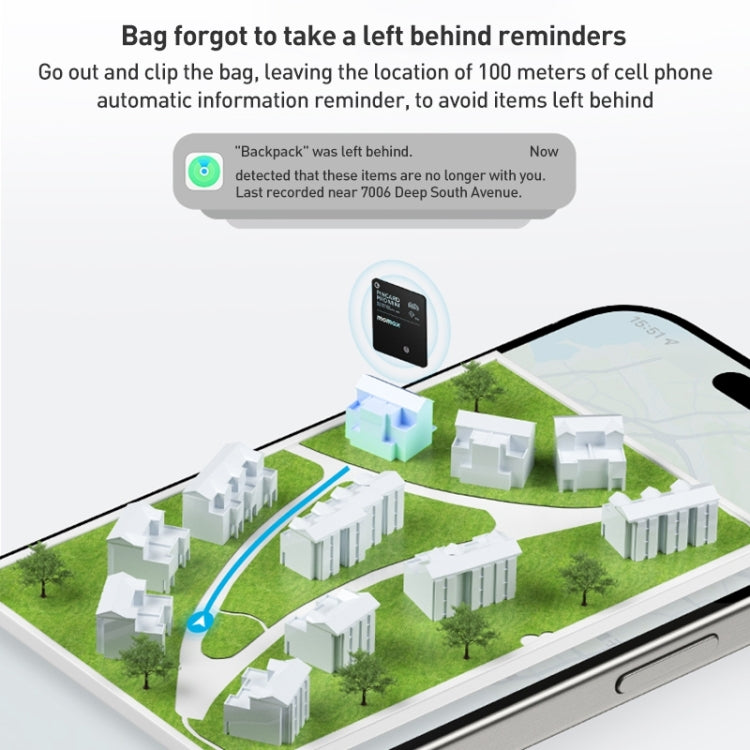 MOMAX PINCARD BR8 Card Wireless Charging Positioning Anti-lost Device(Black)