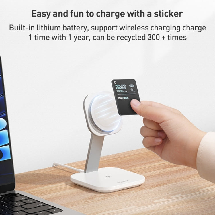 MOMAX PINCARD BR8 Card Wireless Charging Positioning Anti-lost Device(Black)