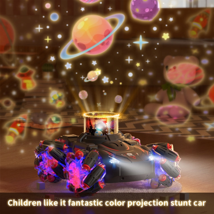 Q169 2.4G Magic Color Projection Stunt Remote Control Car(Black Red)