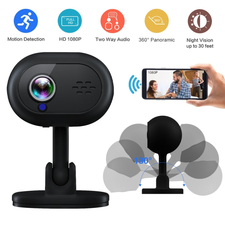 A25 Wireless WiFi Mini Night Vision Camera(Black)
