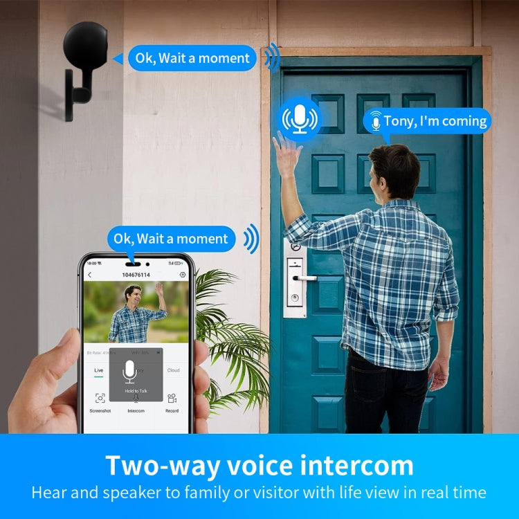 A25 Wireless WiFi Mini Night Vision Camera(Black)