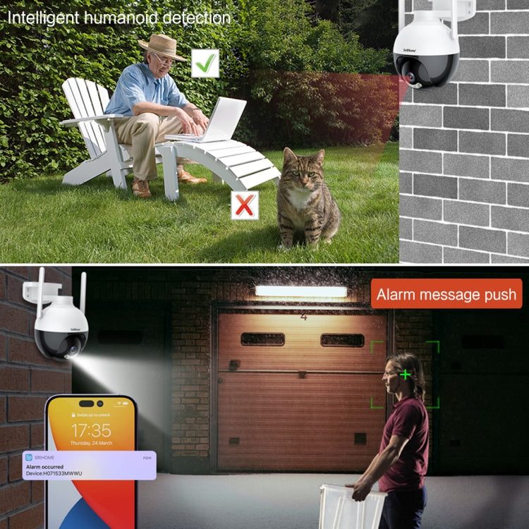 SriHome SH045 2MP DC5V IP66 Waterproof AI Auto Tracking Night Vision WiFi HD Camera(EU Plug)