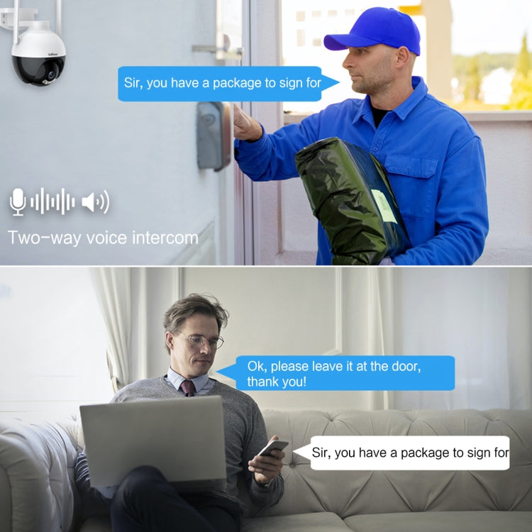 SriHome SH045 2MP DC12V IP66 Waterproof AI Auto Tracking Night Vision WiFi HD Camera(AU Plug)