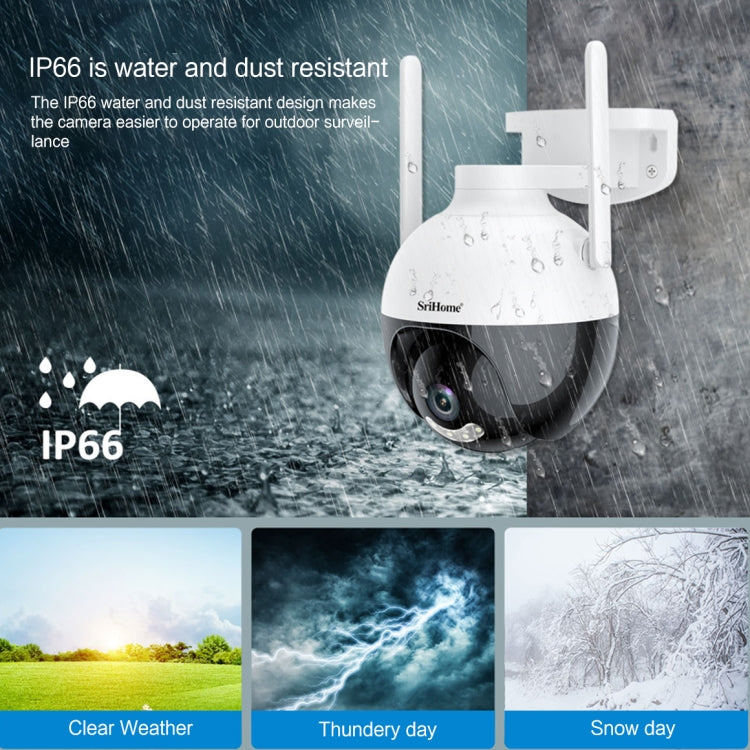 SriHome SH045 2MP DC12V IP66 Waterproof AI Auto Tracking Night Vision WiFi HD Camera(AU Plug)