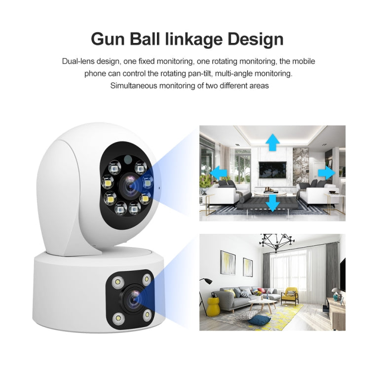 SriHome SH049 2MP + 2MP Humanoid Tracking Smart Night Vision Dual Lens HD IP Camera(US Plug)