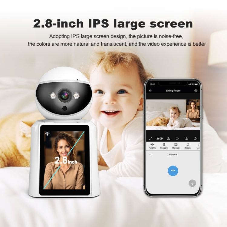 Srihome SH053 2MP 2.8 inch IPS Screen Smart IP Camera Baby Monitor(US Plug)