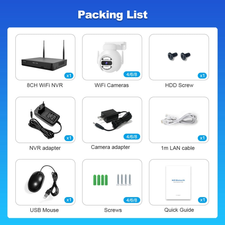 SriHome NVS001E-IPC047 Ultra HD 4 Channel WiFi Network Video Recorder Set(UK Plug)