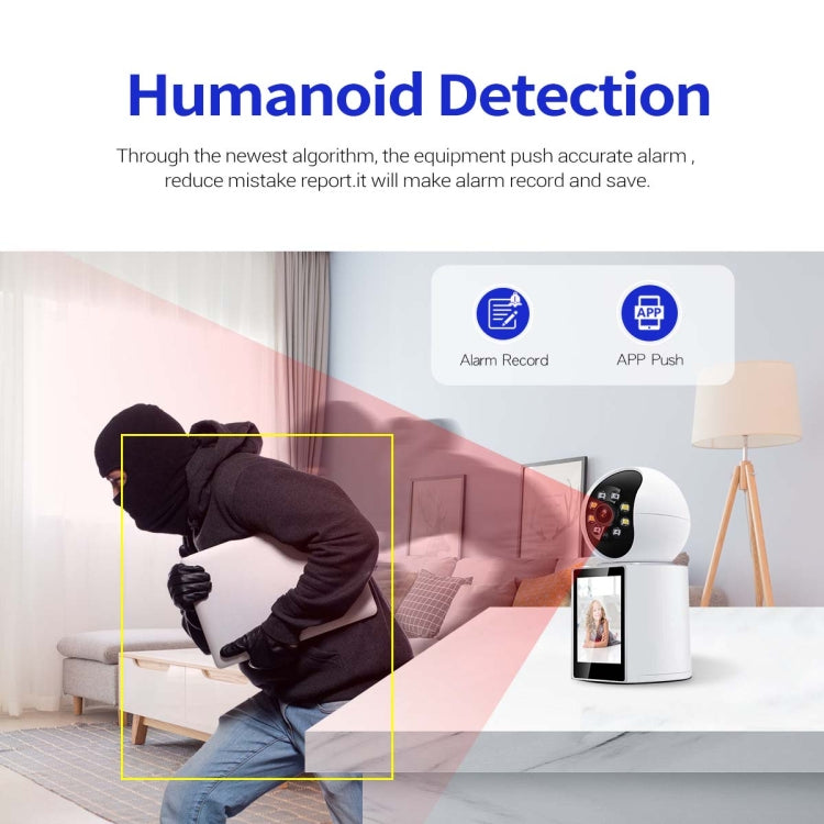 ESCAM QF104 One Click Video Call 3MP Indoor Humanoid Detection Audible Alarm Color Night Version Smart WiFi Camera, UK Plug