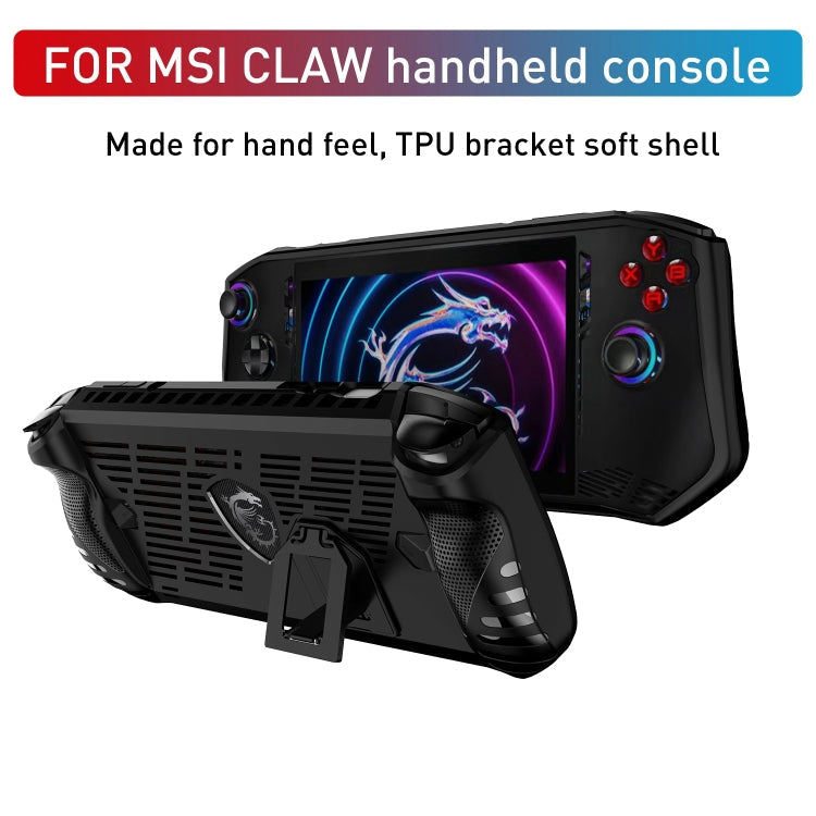 For MSI Claw TPU Game Console Protective Case with Stand(Black)