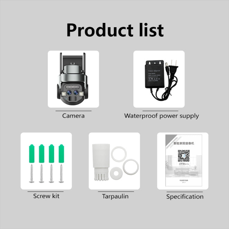 Q820 6MP 10X Binocular Zoom Dual Light Source Outdoor IP67 Waterproof WiFi Camera(AU Plug)