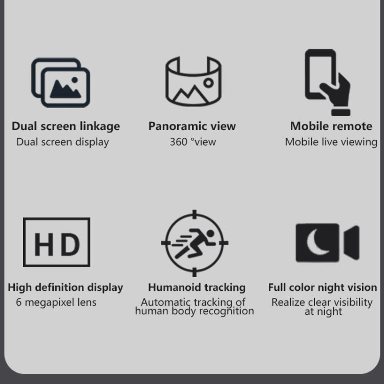 Q820 6MP 10X Binocular Zoom Dual Light Source Outdoor IP67 Waterproof WiFi Camera(US Plug)