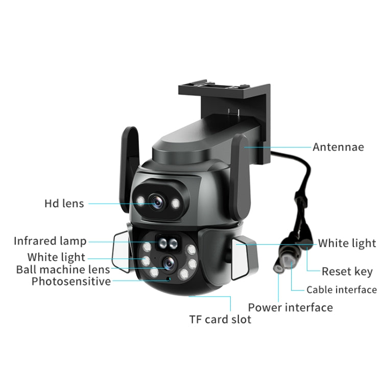 Q821 4MP Binocular Zoom Dual Light Source Outdoor IP67 Waterproof WiFi Camera(EU Plug)