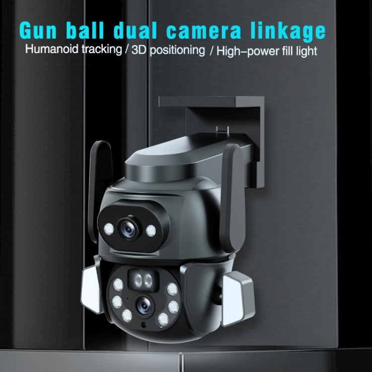 Q821 4MP Binocular Zoom Dual Light Source Outdoor IP67 Waterproof WiFi Camera(EU Plug)