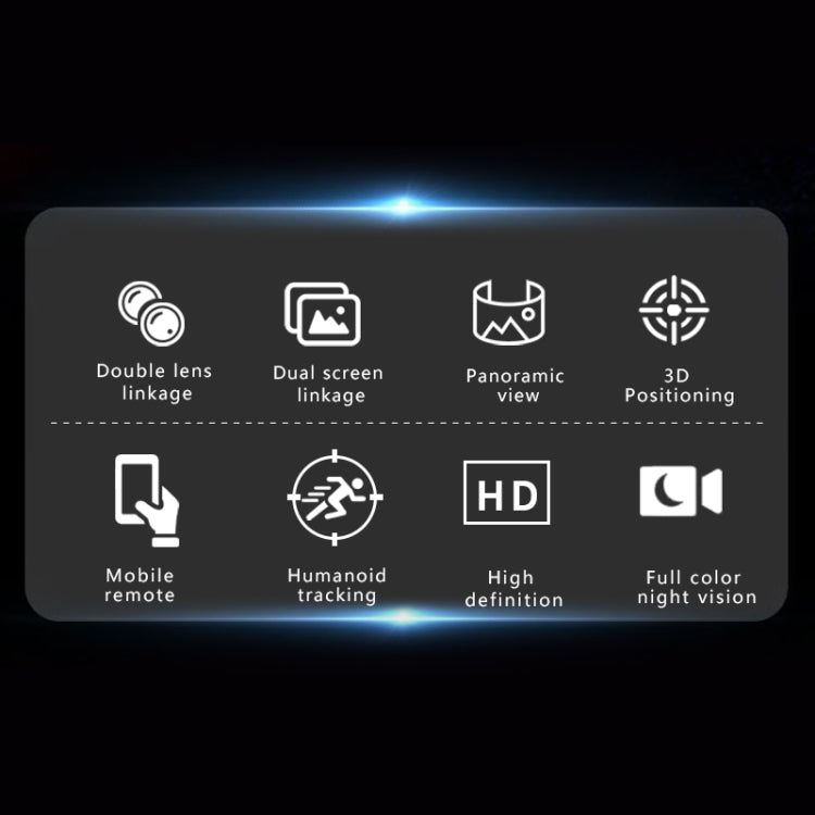 Q821 4MP Binocular Zoom Dual Light Source Outdoor IP67 Waterproof WiFi Camera(US Plug)