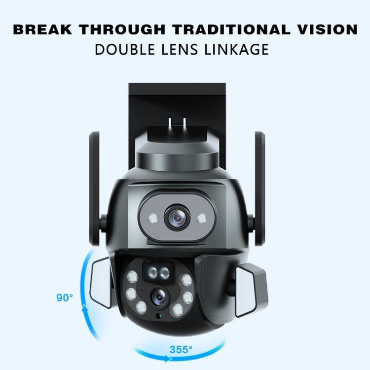 Q821 4MP Binocular Zoom Dual Light Source Outdoor IP67 Waterproof WiFi Camera(US Plug)