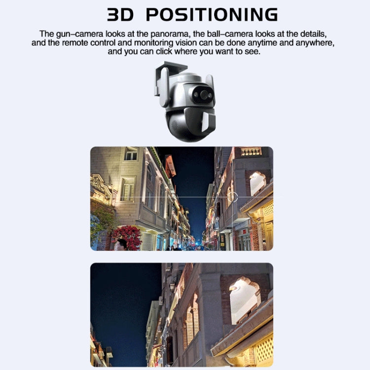 Q821 4MP Binocular Zoom Dual Light Source Outdoor IP67 Waterproof WiFi Camera(US Plug)