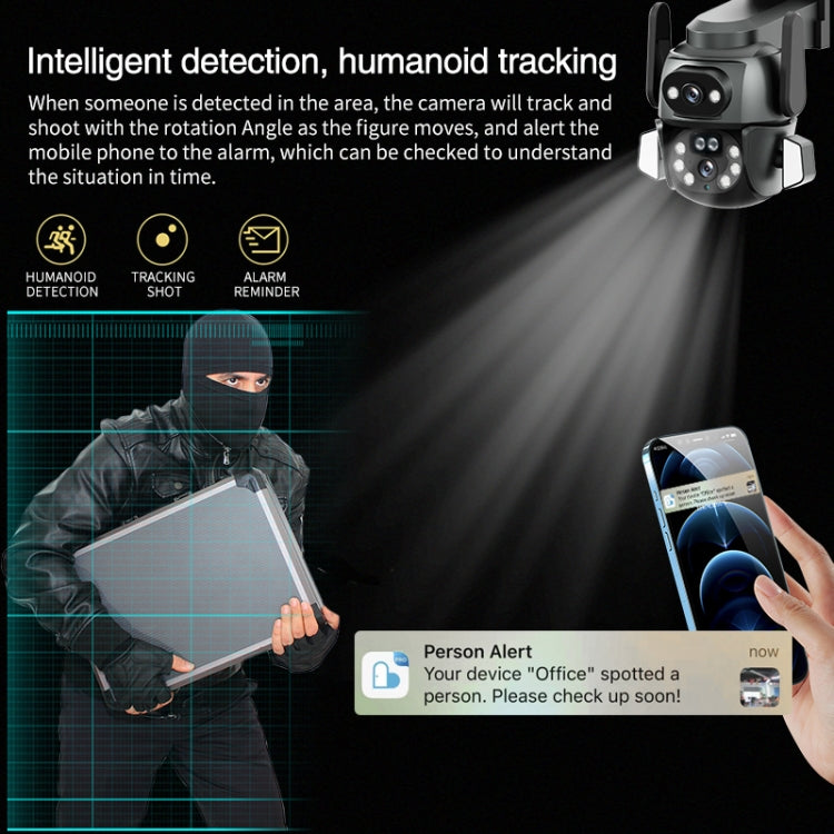 Q821 4MP Binocular Zoom Dual Light Source Outdoor IP67 Waterproof WiFi Camera(AU Plug)