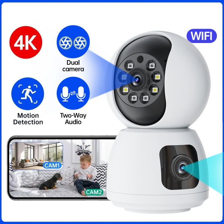 Y6203 4MP Zoom HD Indoor Waterproof Smart WiFi Camera, Specification:UK Plug(White)