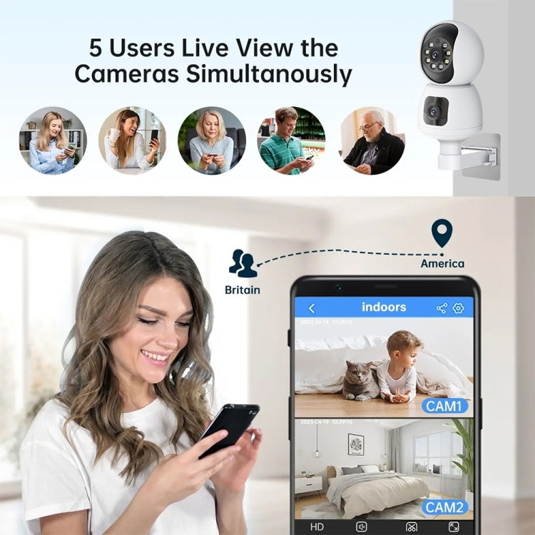 Y6203 4MP Zoom HD Indoor Waterproof Smart WiFi Camera, Specification:US Plug(White)