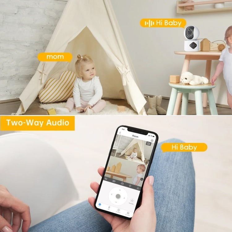 Y6204 4MP Zoom HD Indoor Waterproof Smart WiFi Camera, Specification:EU Plug(White)