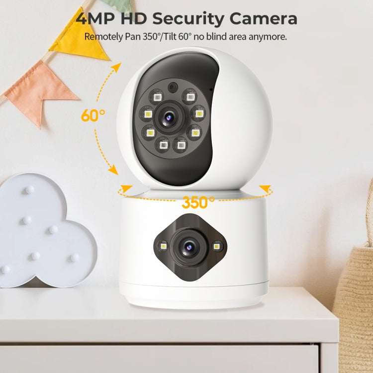 Y6204 4MP Zoom HD Indoor Waterproof Smart WiFi Camera, Specification:US Plug(White)