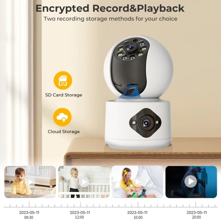 Y6204 4MP Zoom HD Indoor Waterproof Smart WiFi Camera, Specification:US Plug(White)