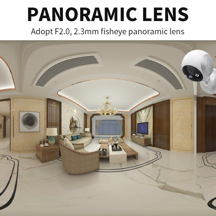 CM-I310M 3MP 180 Degree Panoramic Smart PTZ WiFi Surveillance Camera, EU Plug(White)