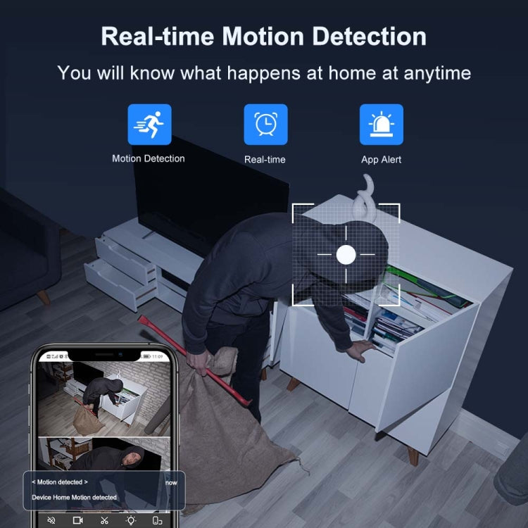 CM-I310M 3MP 180 Degree Panoramic Smart PTZ WiFi Surveillance Camera, US Plug(White)