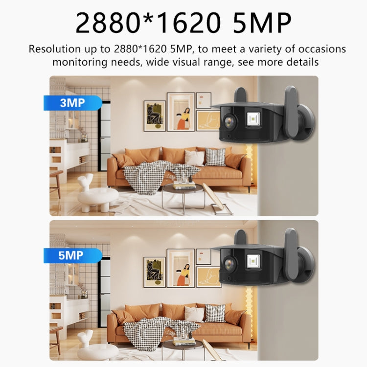 CM-I311M 5MP Smart HD Electronic PTZ Wireless WiFi Surveillance Camera, US Plug(Grey)