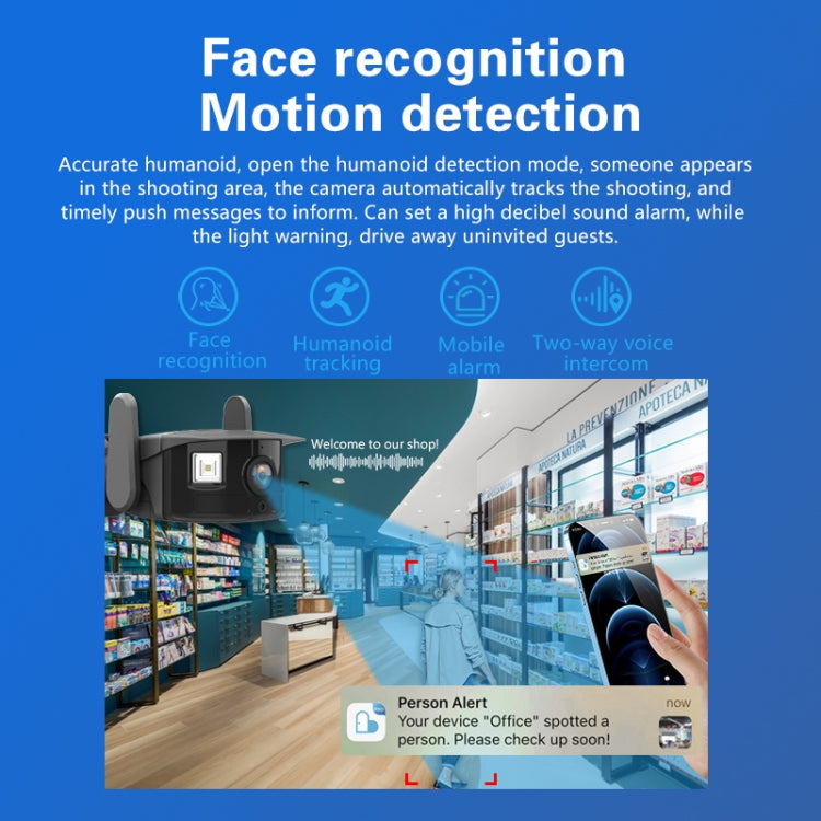 CM-I311M 5MP Smart HD Electronic PTZ Wireless WiFi Surveillance Camera, UK Plug(Grey)