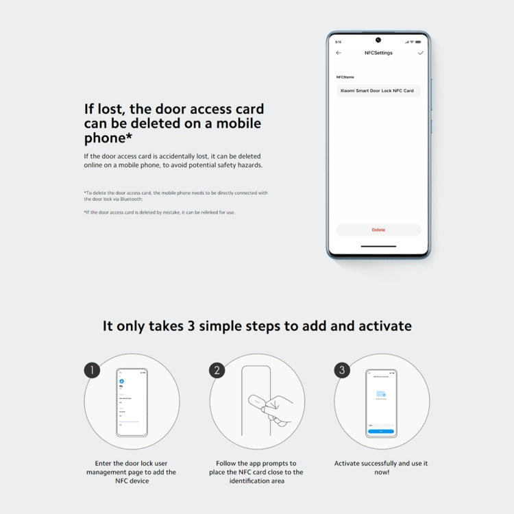 Xiaomi Smart Door Lock NFC Card Global Version