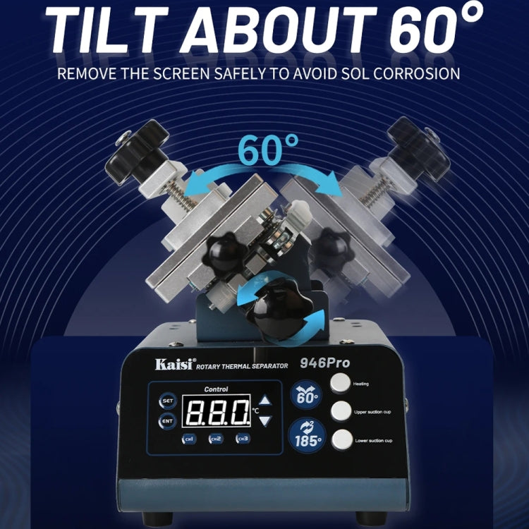 Kaisi 946 Pro LCD Touch Screen Separator Rotating Thermal Machine with Double Vacuum Pumps, US Plug