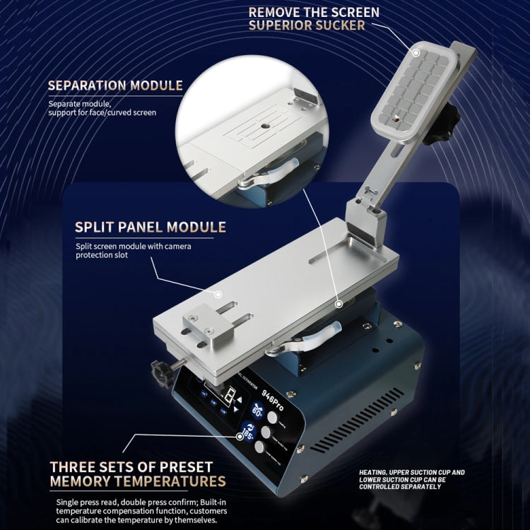 Kaisi 946 Pro LCD Touch Screen Separator Rotating Thermal Machine with Double Vacuum Pumps, US Plug