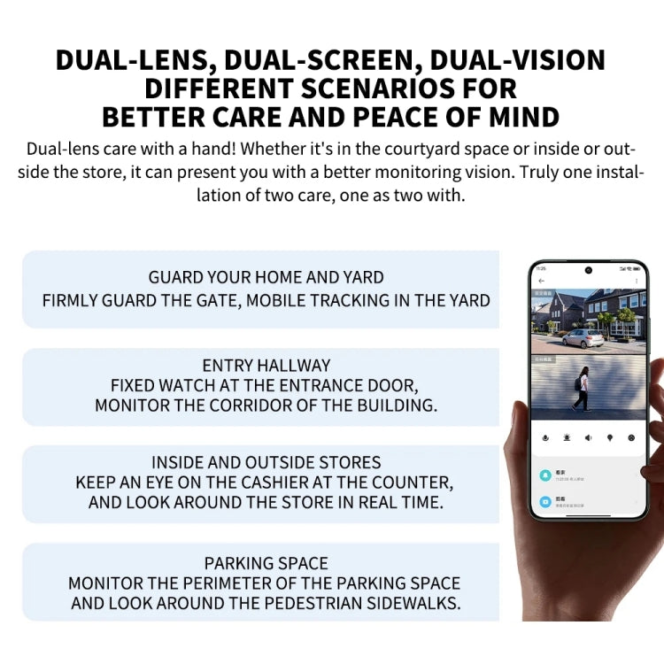 Xiaomi CW500 Dual Camera 8MP Outdoor IP66 Waterproof Support AI Detection Two-Way Voice WiFi Camera, US Plug(White)