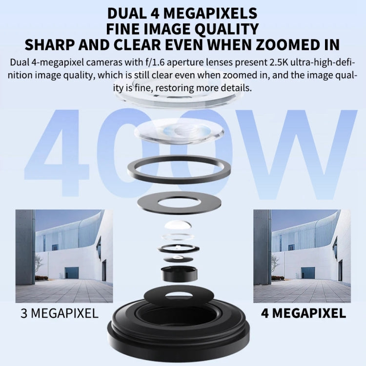 Xiaomi CW500 Dual Camera 8MP Outdoor IP66 Waterproof Support AI Detection Two-Way Voice WiFi Camera, US Plug(White)