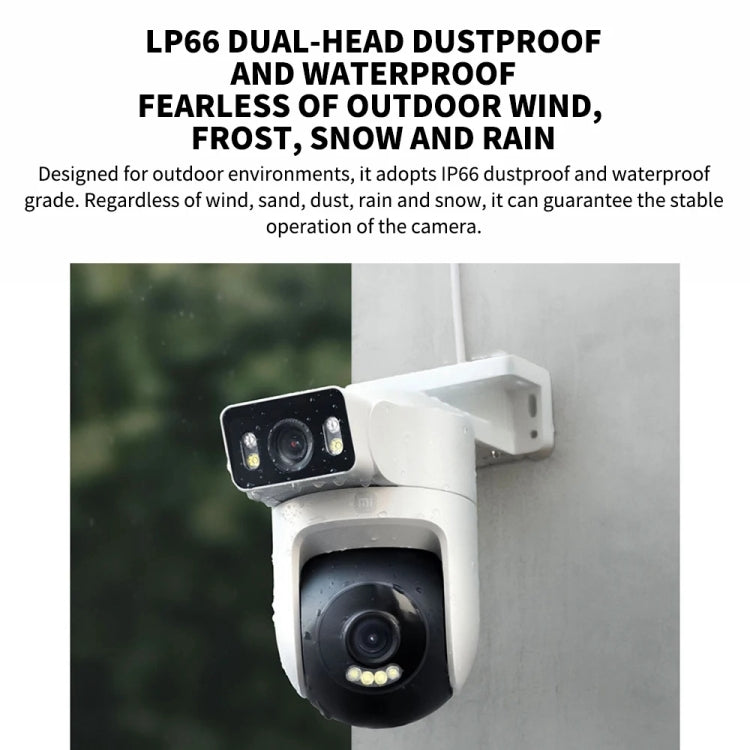 Xiaomi CW500 Dual Camera 8MP Outdoor IP66 Waterproof Support AI Detection Two-Way Voice WiFi Camera, US Plug(White)