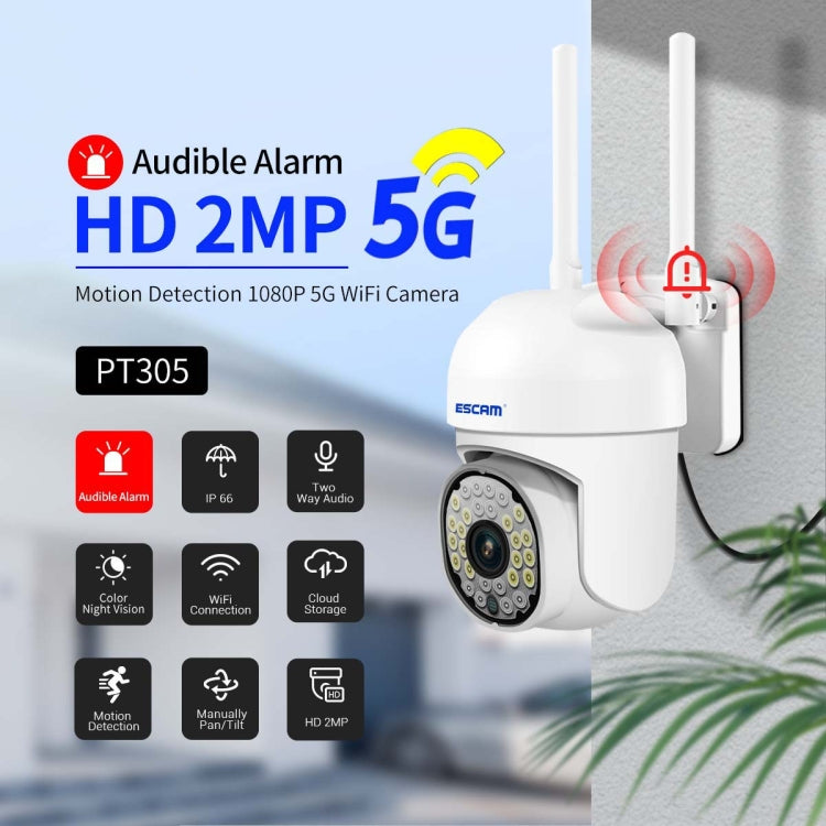 ESCAM PT305 2MP HD Motion Detection WiFi Intelligent Dual-light Source Camera(US Plug)
