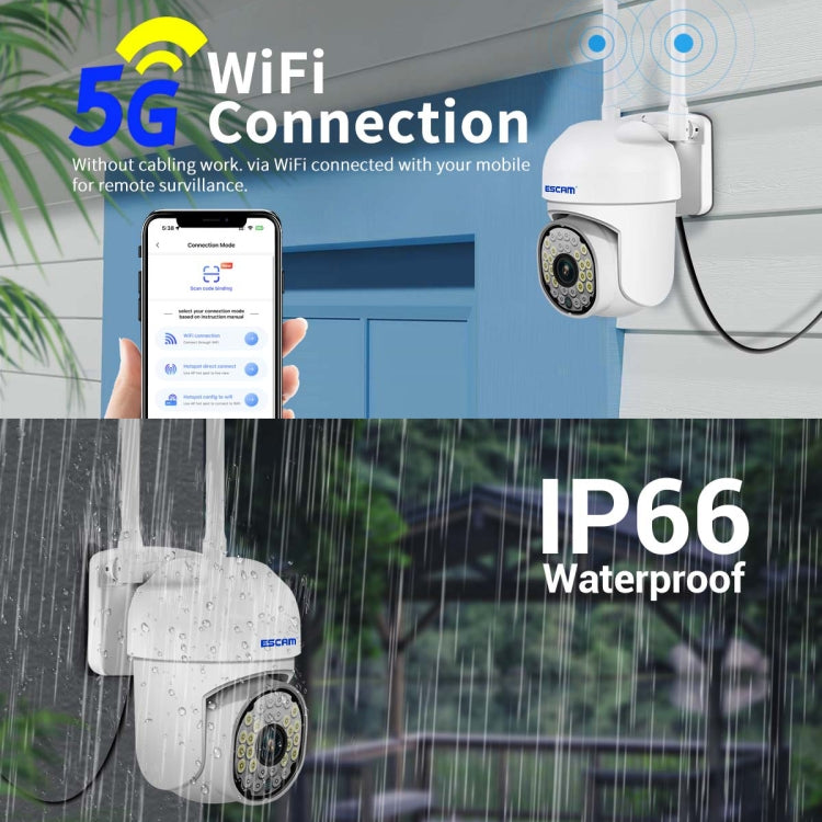 ESCAM PT305 2MP HD Motion Detection WiFi Intelligent Dual-light Source Camera(US Plug)