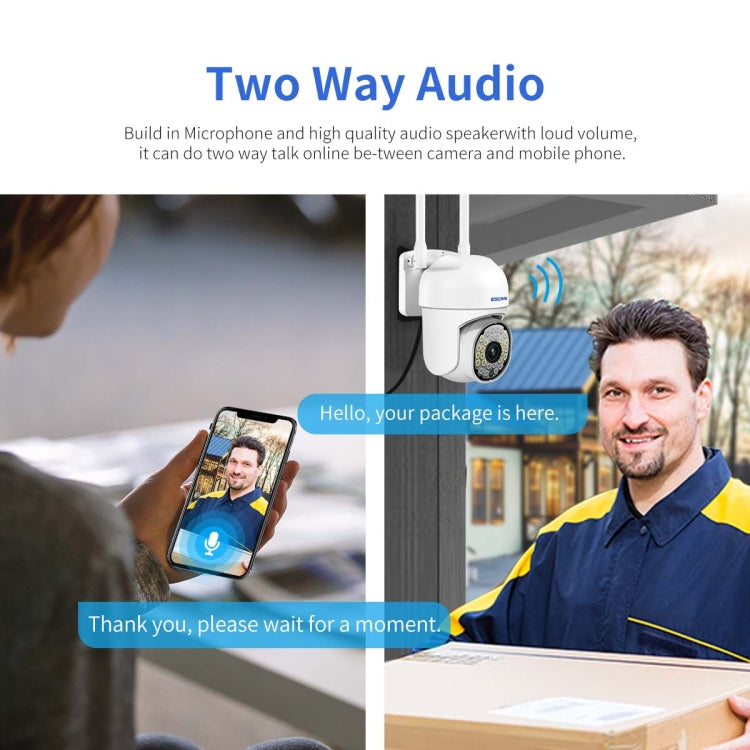 ESCAM PT305 2MP HD Motion Detection WiFi Intelligent Dual-light Source Camera(US Plug)