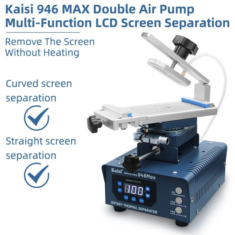 Kaisi 946 Max Double Vacuum Pumps LCD Separator Rotating Thermal Machine, UK Plug