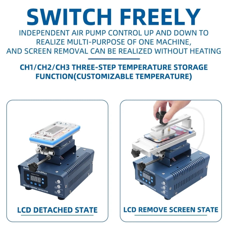 Kaisi 946 Max Double Vacuum Pumps LCD Separator Rotating Thermal Machine, US Plug