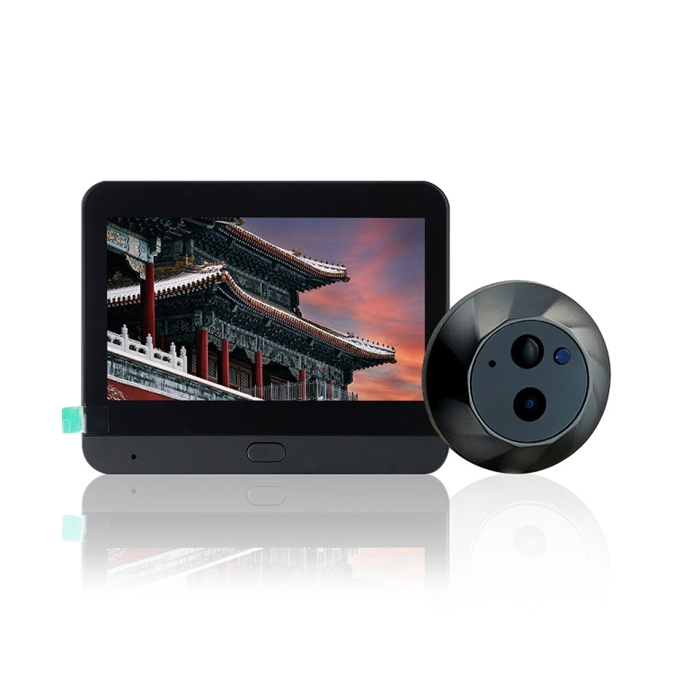 SY-35 4.3 inch Color Screen Graffiti Hidden 1080P WiFi Smart Cat Eye Video Doorbell(Black)