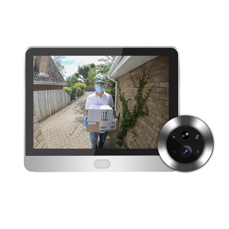 SY-36 4.3 inch Color Screen Graffiti Hidden 1080P WiFi Smart Cat Eye Video Doorbell(White)