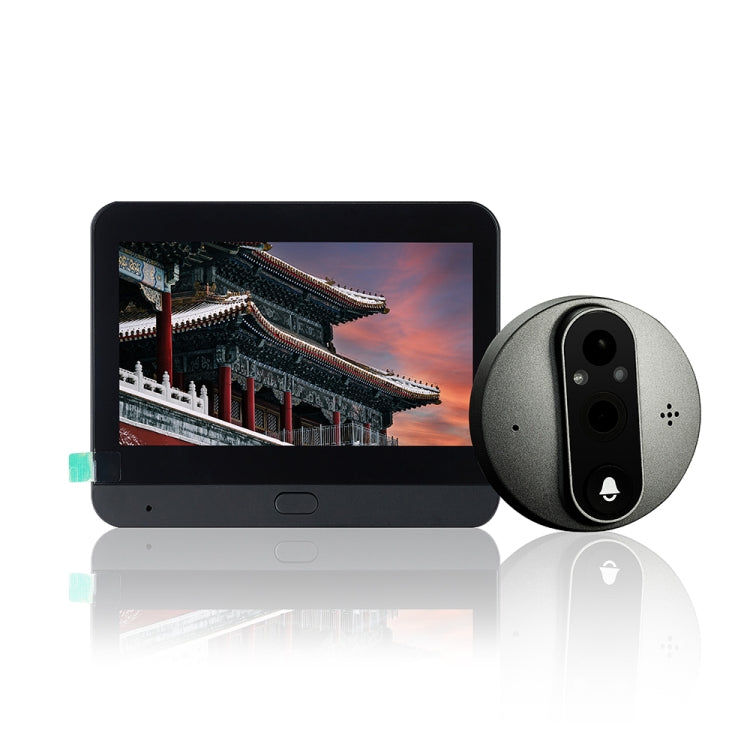 SY-37 4.3 inch Color Screen Graffiti Hidden 1080P WiFi Smart Cat Eye Video Doorbell(Black)