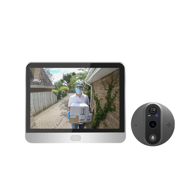 SY-37 4.3 inch Color Screen Graffiti Hidden 1080P WiFi Smart Cat Eye Video Doorbell(White)