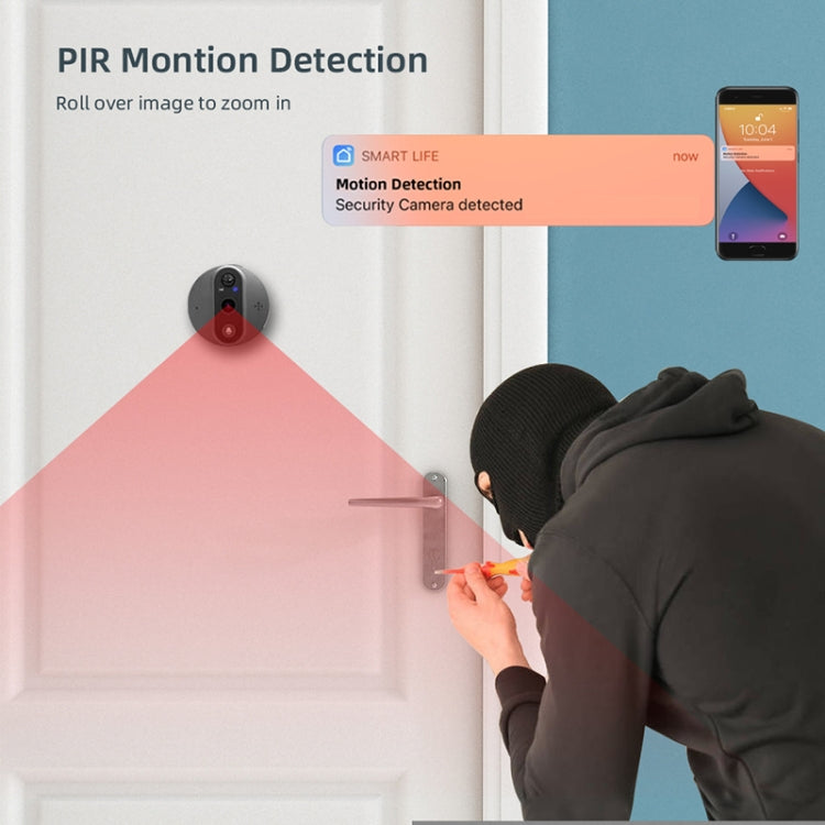 SY-37 4.3 inch Color Screen Graffiti Hidden 1080P WiFi Smart Cat Eye Video Doorbell(Black)