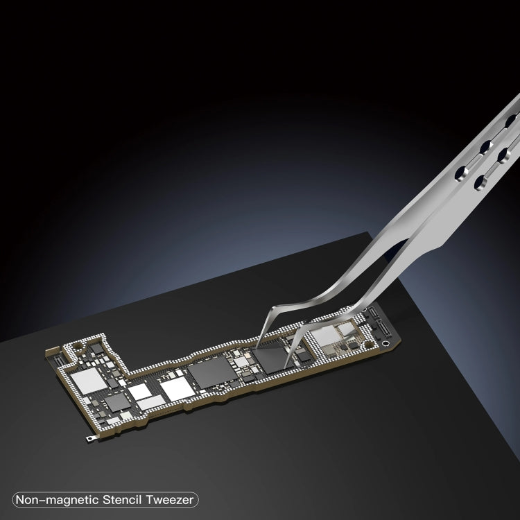 2UUL Non-magnetic Stainless Stencil Tweezers with Holes, Model:TW22