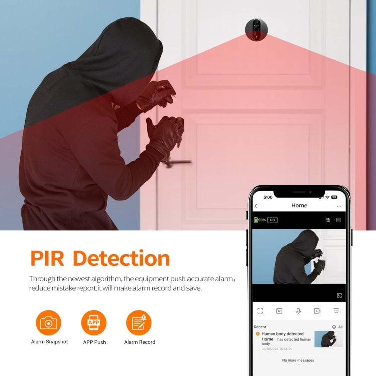 ESCAM C89 1080P 4.3 inch Smart Digital Door Viewer, Support Wide Angle PIR & Night Vision Photo(Dark Grey)
