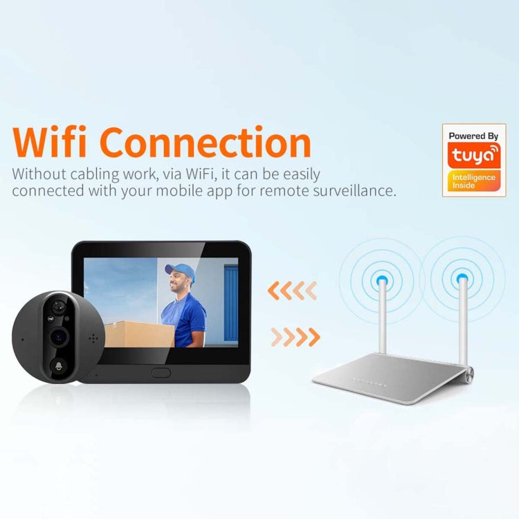 ESCAM C89 1080P 4.3 inch Smart Digital Door Viewer, Support Wide Angle PIR & Night Vision Photo(Silver)