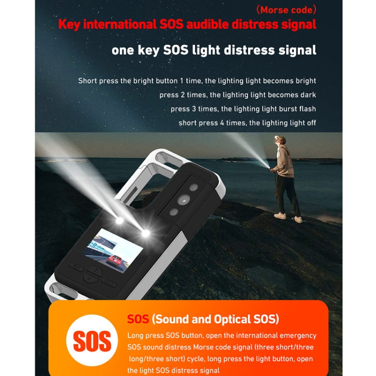 D6 2K Acoustic and Visual Distress Signal Cycling SOS Recorder with Light(Black)